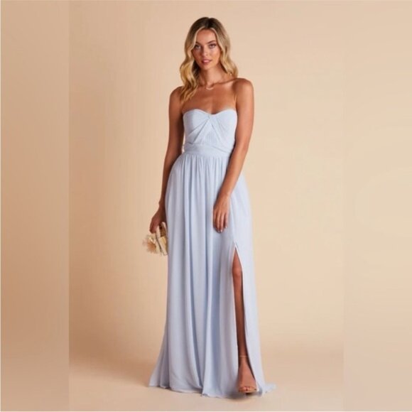 NEW Birdy Grey Grace Convertible Chiffon Bridesmaid Dress Ice Blue Size Medium - Picture 9 of 16